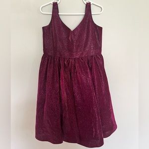 Girls plum shimmer dress